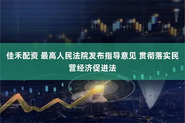 佳禾配资 最高人民法院发布指导意见 贯彻落实民营经济促进法