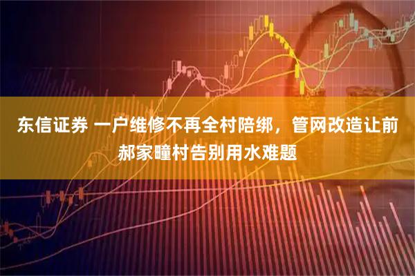 东信证券 一户维修不再全村陪绑，管网改造让前郝家疃村告别用水难题