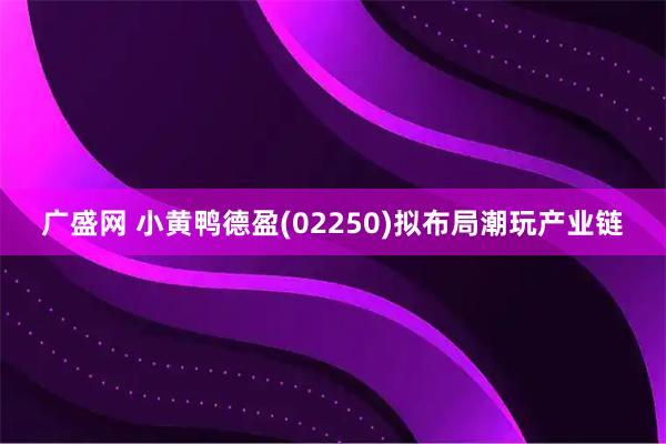 广盛网 小黄鸭德盈(02250)拟布局潮玩产业链