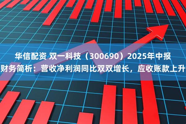 华信配资 双一科技（300690）2025年中报财务简析：营收净利润同比双双增长，应收账款上升